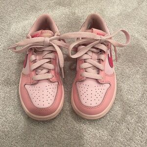Nike little girls pink on pink dunks. Rare! Size 11